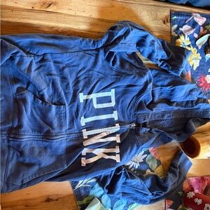 PINK Victoria's Secret Blue Hoodie Jacket